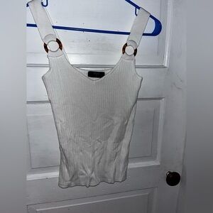 Tahari Ribbed Tortoiseshell Ring Tank Top